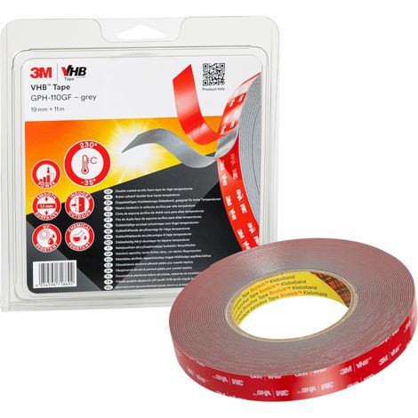 Ruban Adhésif Mousse Double Face, 19 mm x 11 m, 1.1 mm (1/5)