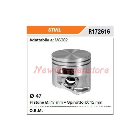 Pistone segmenti spinotto STIHL motosega MS362 172616