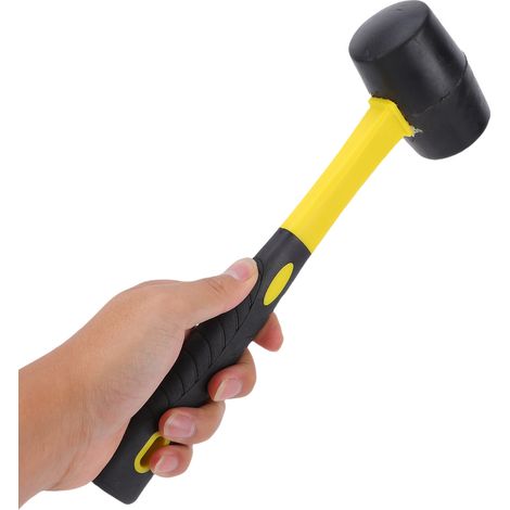 Maillet en caoutchouc, marteau durable pour le camping, les revêtements de sol, les piquets de tente, le travail du bois, les tâches de soufflage doux sans dommages, poignée ergonomique (1/5)