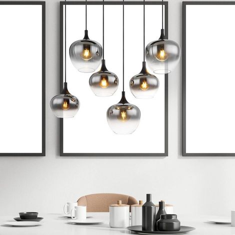 [GEBRAUCHT] B-Ware Globo Hängelampe Pendelleuchte Maxy Glas rauchgrau Beleuchtung Länge 86 cm (1/2)