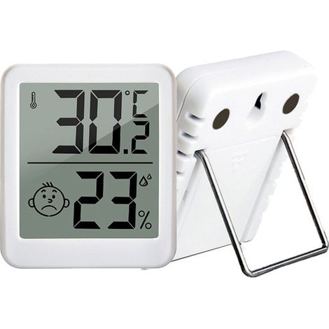 Digitales Thermometer und Hygrometer, elektronisches Thermometer mit Metallständer und Magnet, Thermometer und Hygrometer (1/2)