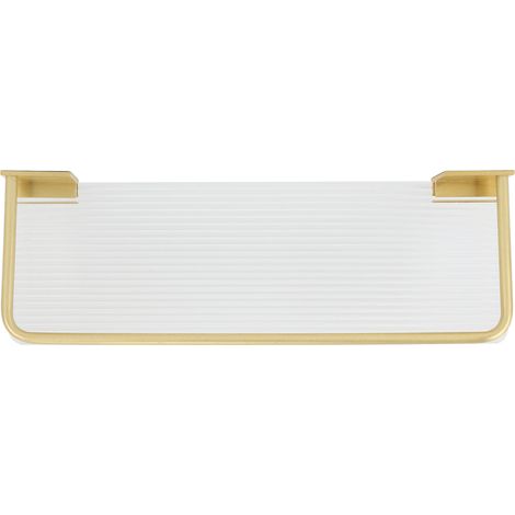 Étagère murale de salle de bain 30 cm, porte-serviettes en aluminium et acrylique, couleur or (1/5)