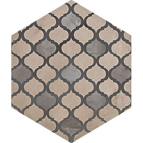 Carrelage sol / mur hexagonal effet ciment 25 x 21.6 cm TERRA COLONIALE HEXAGONAL (vendu par boite de 1,17m2) (1/4)