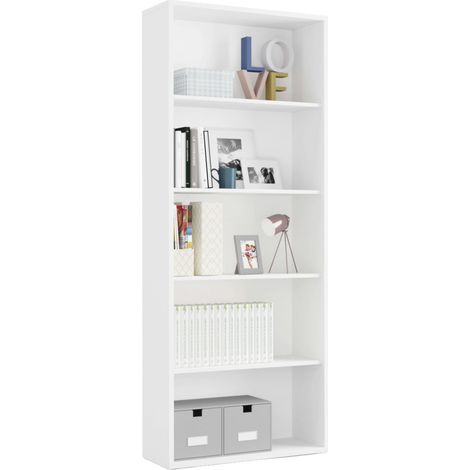 Estantería Alta Scaled Moderna Color Blanco 76x197x33 cm (1/5)