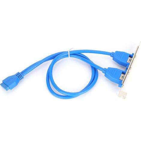 Support USB 3.0 Bracket Carte Mère 19 Pin vers Double Port A Femelle Extension Câble Panneau Arrière (1/5)