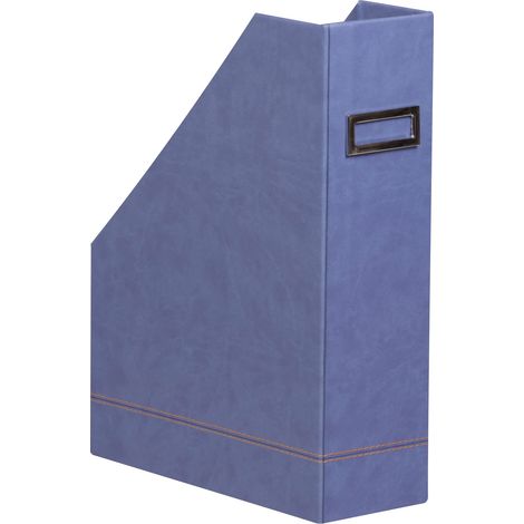 Porte-Revues Saphir 10 x 25 x 31 cm Piqûres Sellier Orange Extérieur Simili Cuir Organisation de Bureau (1/4)