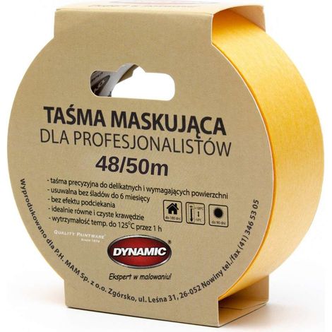 Cinta adhesiva Washi Dynamic Gold Precision, 6 meses de duración, 48 mm, 50 m, recortable. (1/4)