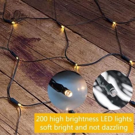 3X2M 8 Modes Solaire Maille Net Fée Guirlande Lumineuse Étanche Extérieur Jardin Patio Balcon Fenêtre Rideau Guirlande Lumi[d3367] (1/4)