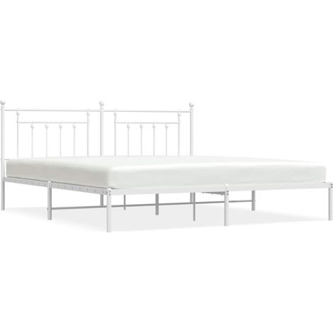 Maison Exclusive - Giroletto con Testiera Metallo Bianco 200x200 cm