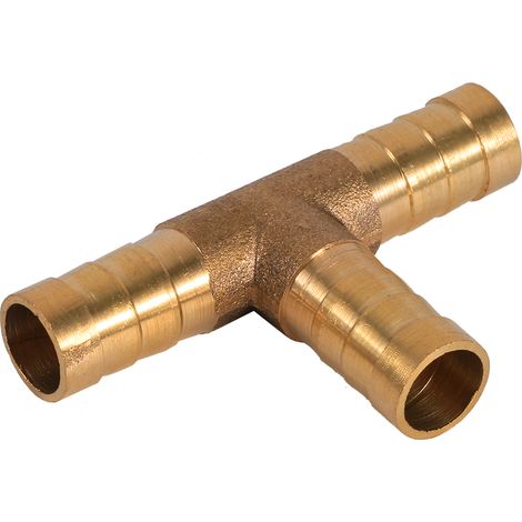 Raccord en laiton en T 3 voies pour tuyau carburant 10mm, connecteur pour air comprimé, huile et gaz (1/5)