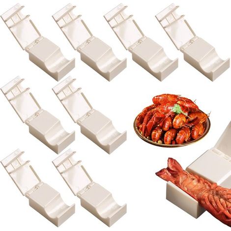 Máquina para pelar cangrejos de río de 8 piezas, máquina portátil universal pelar cangrejos río, práctica fácil limpiar restaurantes (blanca) (1/5)