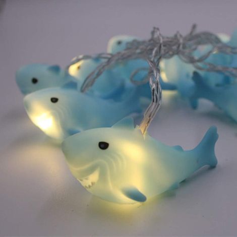 1.8 M 10 LED chambre d'enfants mignon Animal veilleuses pour lumières de vacances arbre lumières décoratives fête cour et jardin enfants chambre dortoir décor (Requin) (1/4)