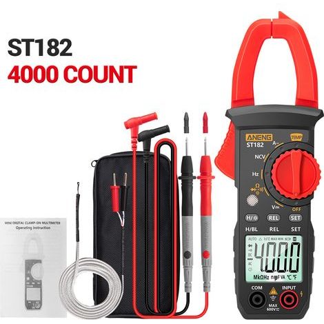 ANENG ST182 PRO Digital Multimeter, 4000 Counts, NCV, Measures Temperature, Capacitance, Frequency (1/5)