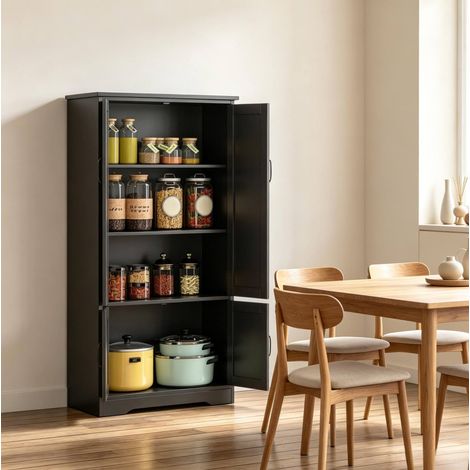Mobile da cucina nero 60 x 30 x 123 cm con 2 ante OKMYHOME (1/5)