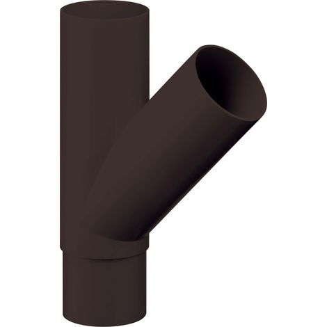 INEFA Abzweiger Fallrohr 45 Grad, PVC Rohrabzweiger Dachrinnenzubehör, einfache Montage, Made in Germany - DN50/50 Dunkelbraun