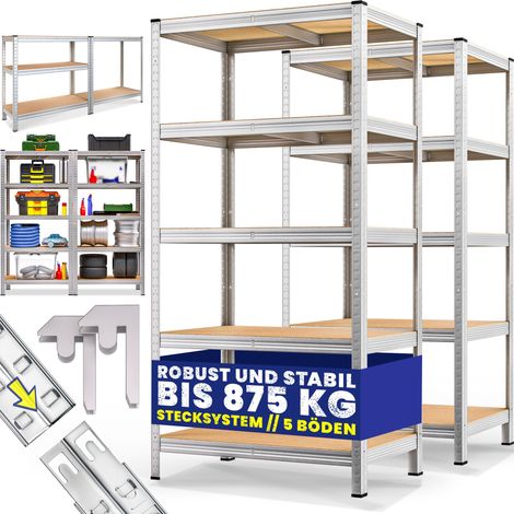 Deuba scaffale alta portata x 2 metallo fino a 875kg 180x90x40cm 5 ripiani