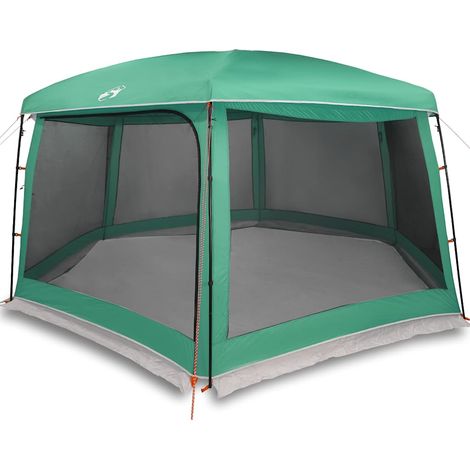 Tente piscine toit amovible parois maille vert d'eau 670x590 cm