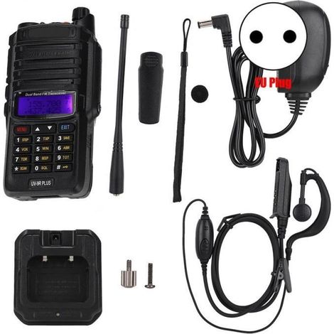 Talkie-walkie radio bidirectionnel bidirectionnel à double bande UV-9R Plus 15W pour Baofeng (prise UE 110-240V)-CHE (1/4)