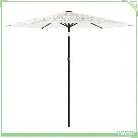 Parasol de jardin - FAFEICY - 4005100 - 223x223x213 cm - Blanc - Mât acier, manivelle (1/5)