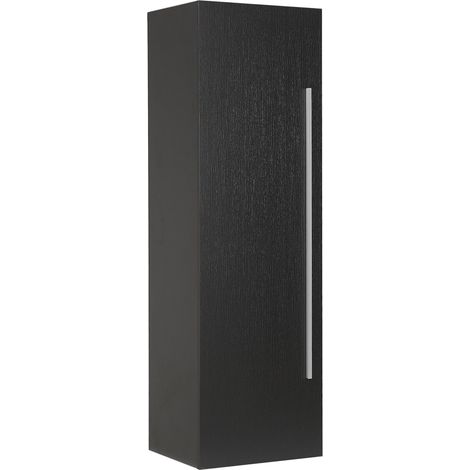 Mueble de pared para baño MDF negro 132 x 40 cm con 4 estantes Mataro (1/5)