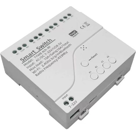 Module de relais à contact sec sans fil WiFi RF Bluetooth intelligent à 4 canaux (1/5)