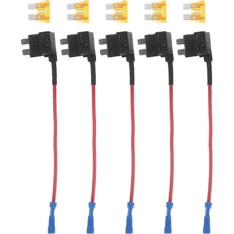 Kit de changeur de fusibles automobiles avec porte-fusible ATC 5A, compatible avec les systèmes électriques automobiles, ensemble de 5 pièces. (1/5)