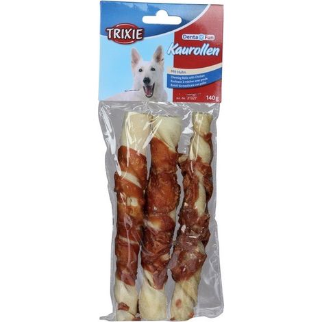 DENTAL BONES per cani con paperella DENTA FUN rotoli da masticare 3 pezzi 17cm (1/3)