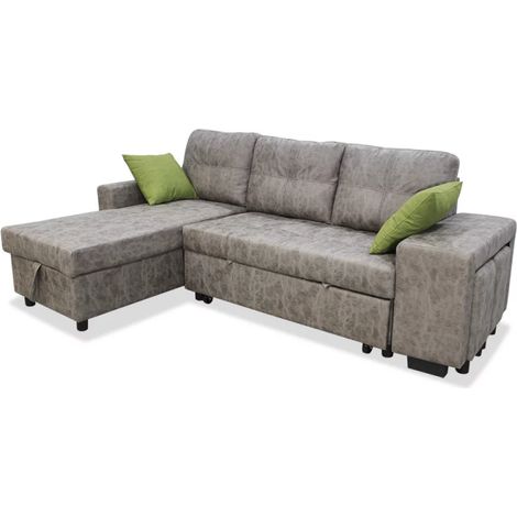 Sofá Chaiselongue cama Tucan tapizado cemento, 237cm(ancho) 155cm(fondo) 94cm(altura). (1/4)