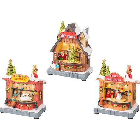 Weihnachtsszene mit LED 18,50 x 9,50 x 14,30 cm