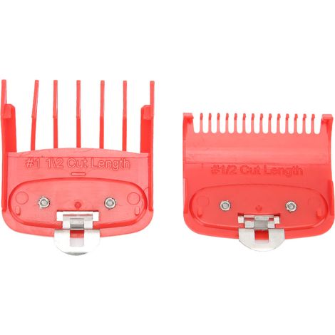 2 pièces Peigne de Démarcation pour Coupe de Cheveux, Accessoire de Contrôle de Longueur pour Tondeuse WAHL Rouge (1/5)