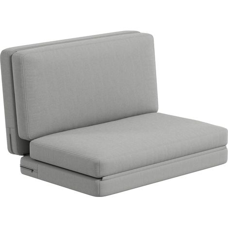 Fauteuil-lit pliable 2 en 1 avec matelas, largeur 120 cm, gris clair (1/5)