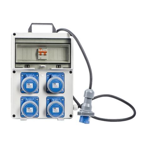 QUADRO DISTRIBUZIONE PL220/4 VB - PRESE CEE BLU X4 MM 210X335 H.MM 110