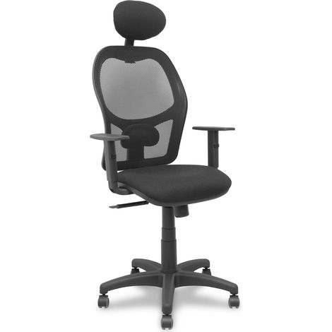 Sedia da ufficio piqueras y crespo Alocén nero tessuto traspirante (1/2)