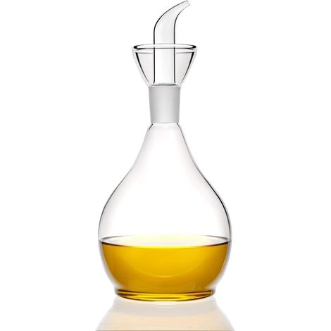 Bouteille Distributeur Huile - Verre Borosilicate 380 ml - Bec Verseur Anti-Gouttes - Pour Cuisine et Barbecue - 1 Pièce (1/5)