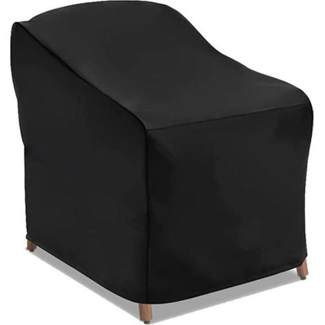 Schutzhülle für Gartensessel Outdoor, Schutzhülle für Sessel 210D Oxford Gewebe Wasserdicht, Gartensessel Abdeckung für Möbel, Gartenmöbel Abdeckung (Schwarz, 80x85 x 91,5 cm) (1/5)