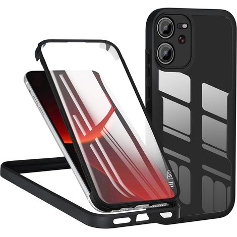 Coque pour Xiaomi 13T / 13T Pro 5G, Antichoc Housse avec Protecteur D'écran Intégré, Étui de Téléphone 360 Protection Complet Double Face Transparent Bumper Intégrale Case - Noir (1/5)