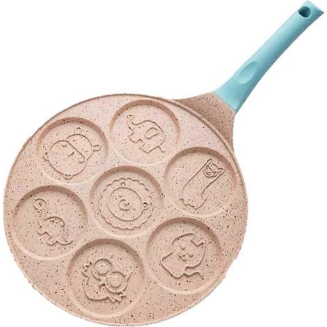 Sieben-Loch-Bratpfanne, Frühstücksbratpfanne, multifunktionale Crêpe-Pfanne mit Tiermuster, kleine Eierravioli-Pfanne (1/5)