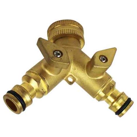 Presa Rubinetto Doppia Uscita in Ottone con Innesti Rapidi Ideal Star (1/5)