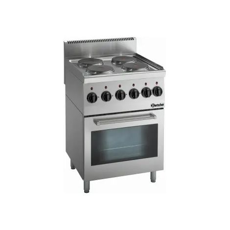 Piano de cuisson électrique 4 plaques rondes 10,2 kW - four électrique 2,2 kW - Bartscher