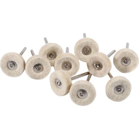 Tampon De Polissage - Feutre De Laine 25 Mm - Pour Perceuse Et Meuleuse - Lot De 10 (1/3)