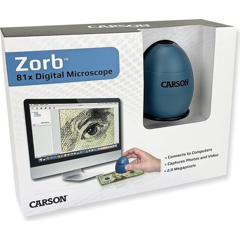 Carson Unisex-Youth Zorb USB Digital Microscope, Blue, 8 Years