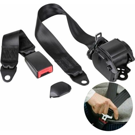 Ceinture de sécurité auto réglable à 3 points, universelle, automatique, télescopique, pour karts, clubs, voiturettes de golf, véhicules et camions. (1/4)