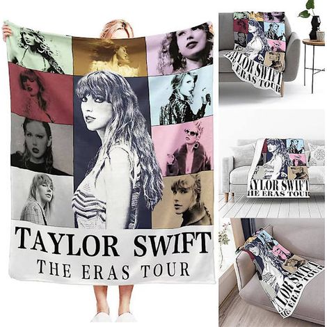Couverture douce et chaude de la tournée The Eras de Taylor Swift, idéale pour la chambre, le canapé et la décoration de fêtes (70 x 100 cm). (1/5)