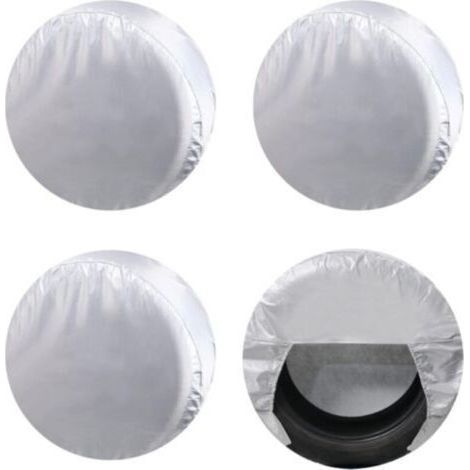 Housses de pneus pour roue de camping-car (lot de 4 argent), protections solaires UV imperméables Oxford pour camion, camping-car, bateau, remorque, camping-car, SUV, pour diamètre 30"-32" arge (1/5)