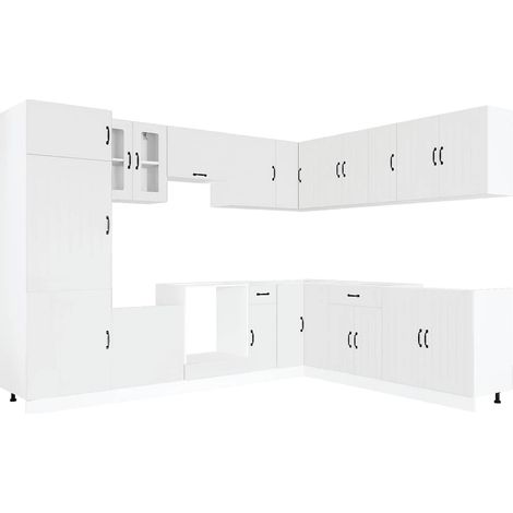 Maison Exclusive - Mueble de cocina Lucca blanco 14 piezas madera (1/5)