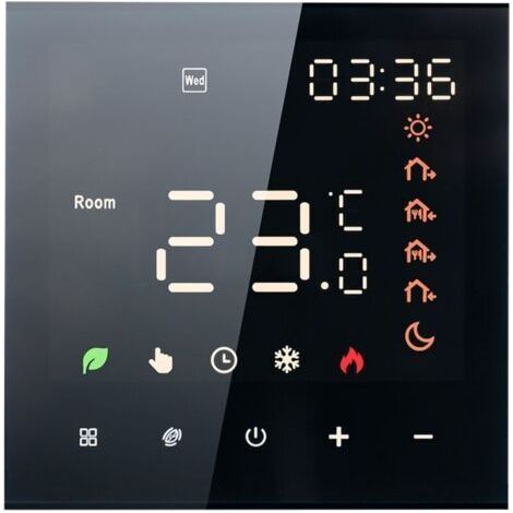 Thermostat intelligent, 16A Thermostat programmable numérique à écran tactile LCD, Thermostat intelligent numérique mural pour chauffage électrique