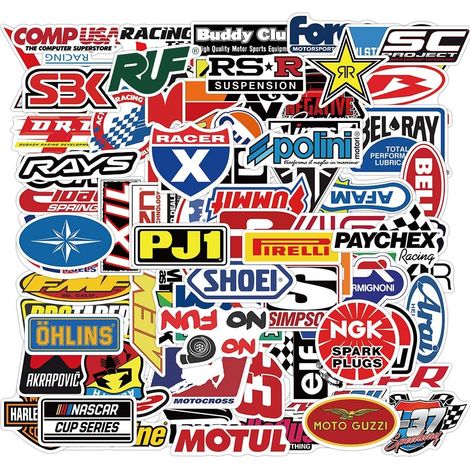 100 autocollants de voiture de course, autocollants imperméables en vinyle pour bouteilles d'eau, autocollants pour ordinateur portable, autocollants de dessin animé (1/5)