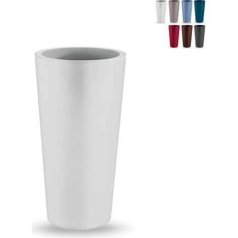 Vase haut rond 85 cm blanc – Résistant aux UV – Pour intérieur et extérieur – Nettoyage facile – Design moderne – Veca