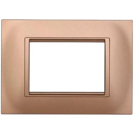 Plaque compatibles Bticino Livinglight 3 modules plastique carré couleur or
