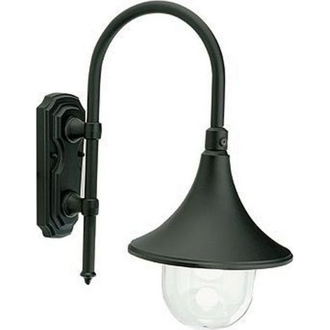 Applique Esterno Contemporanea Lampara Alluminio E Termoplastica Nero 1 Luce E27 (1/5)